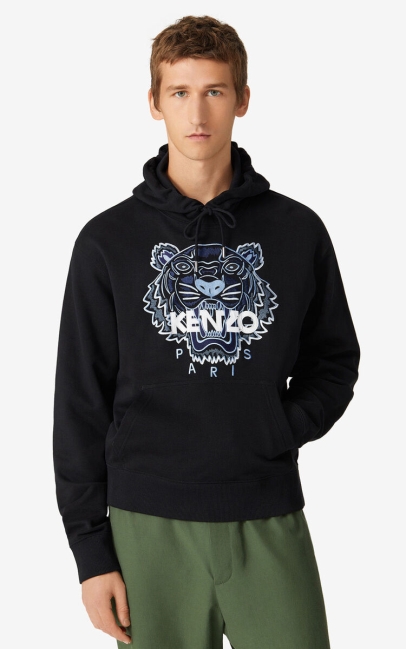 Kenzo Men 'tiger' Hooded Sweatshirt Black